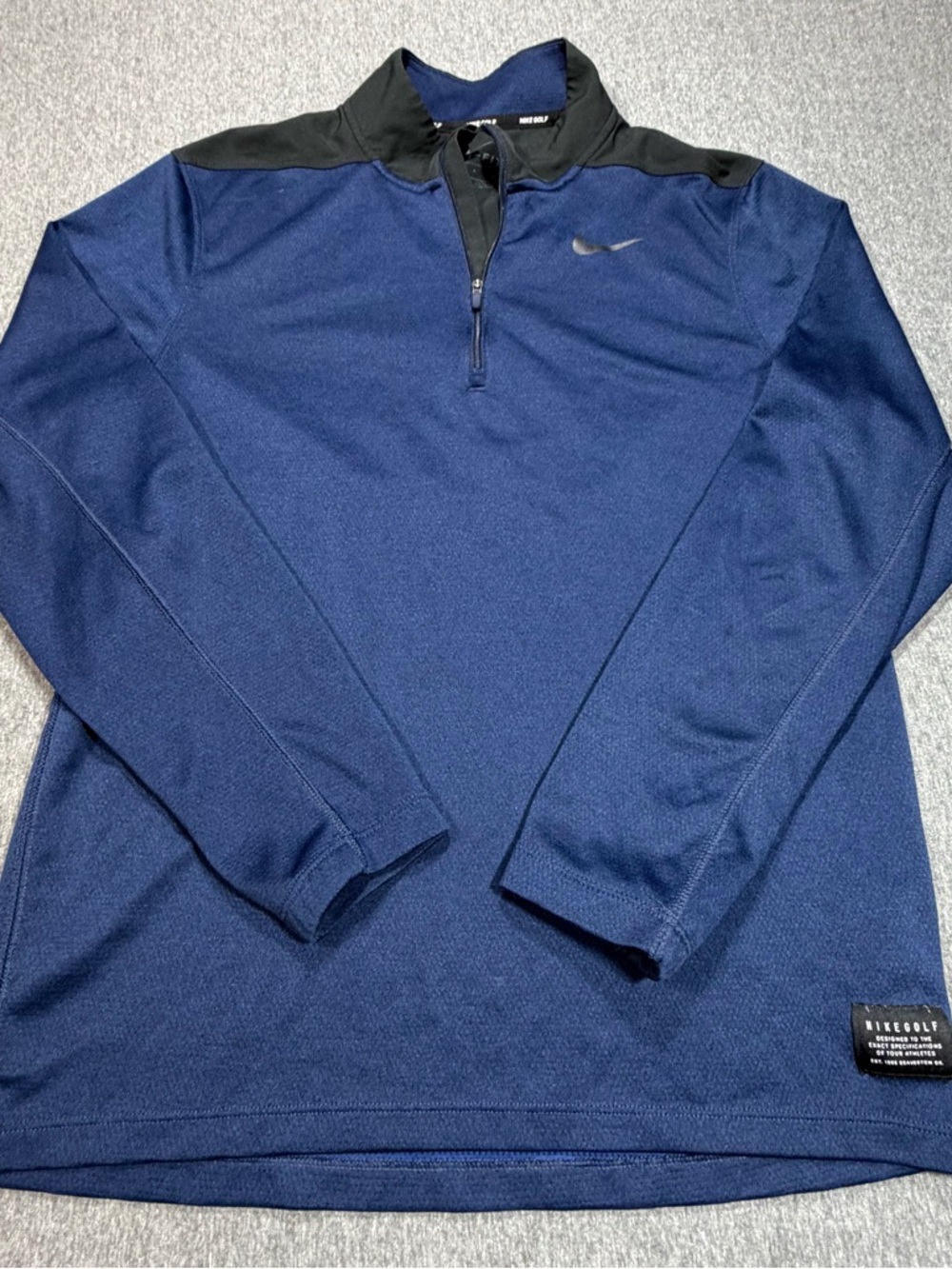 Nike Golf DriFit 1/4 Zip Pullover Mens Small Lightweight Blue Black Performance